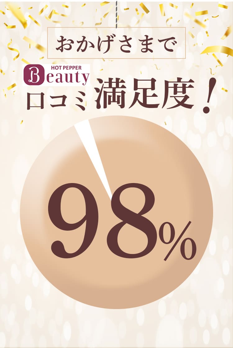 おかげさまで口コミ満足度！98%