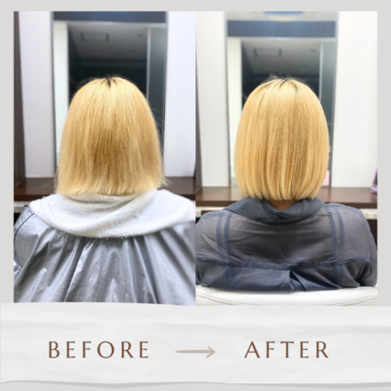 ビフォー　アフター　before after　酸性ストレート髪質改善