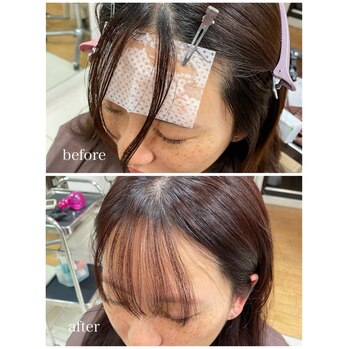 前髪の分け目にお悩みの方へ｜朝が楽になるクロスパーマの画像